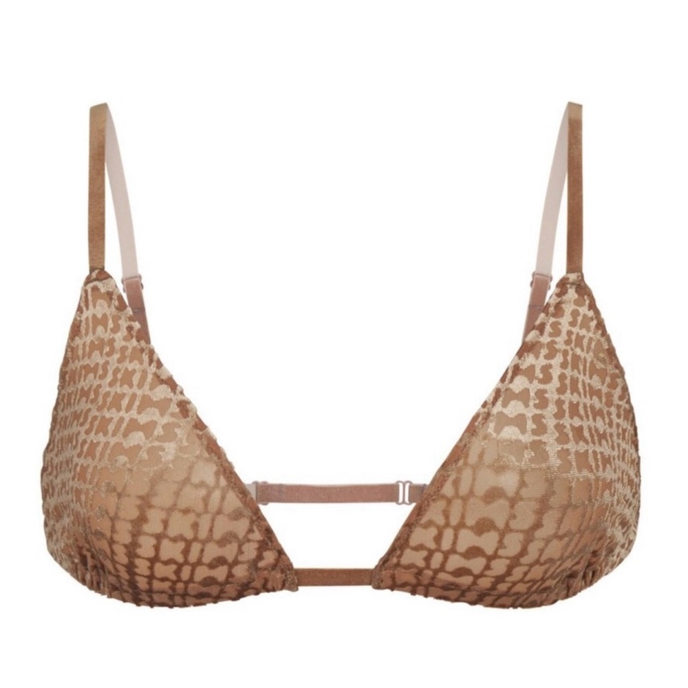 SKIMS Velvet Burnout Logo Triangle Bralette - Picture 5 of 6